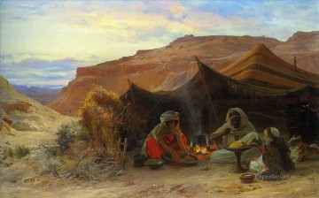  Desert Oil Painting - Bedouins dans le desert Eugene Girardet Orientalist